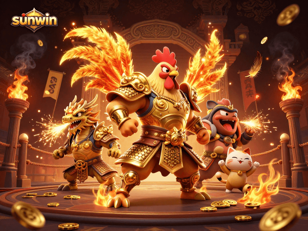Join the sunwin warriors in an explosive battle for gold in an epic casino arena.