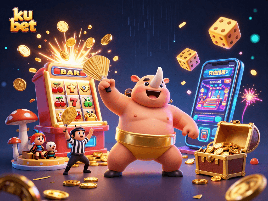 ku bet players experience excitement with a sumo champion and jackpot slot machine