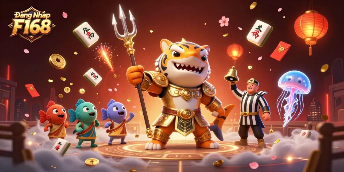 Experience Đăng Nhập F168 with vibrant gaming elements and engaging characters in a casino atmosphere.