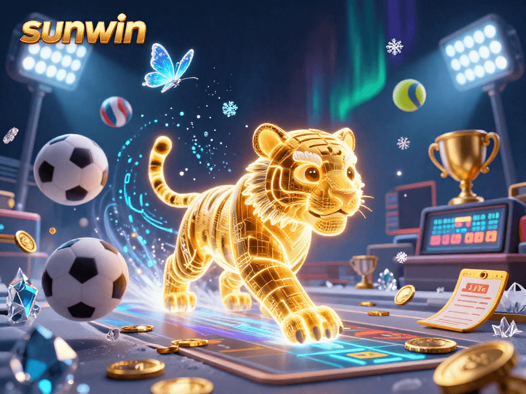 Engage with sunwin's virtual sports betting experience amidst a vibrant 3D casino.