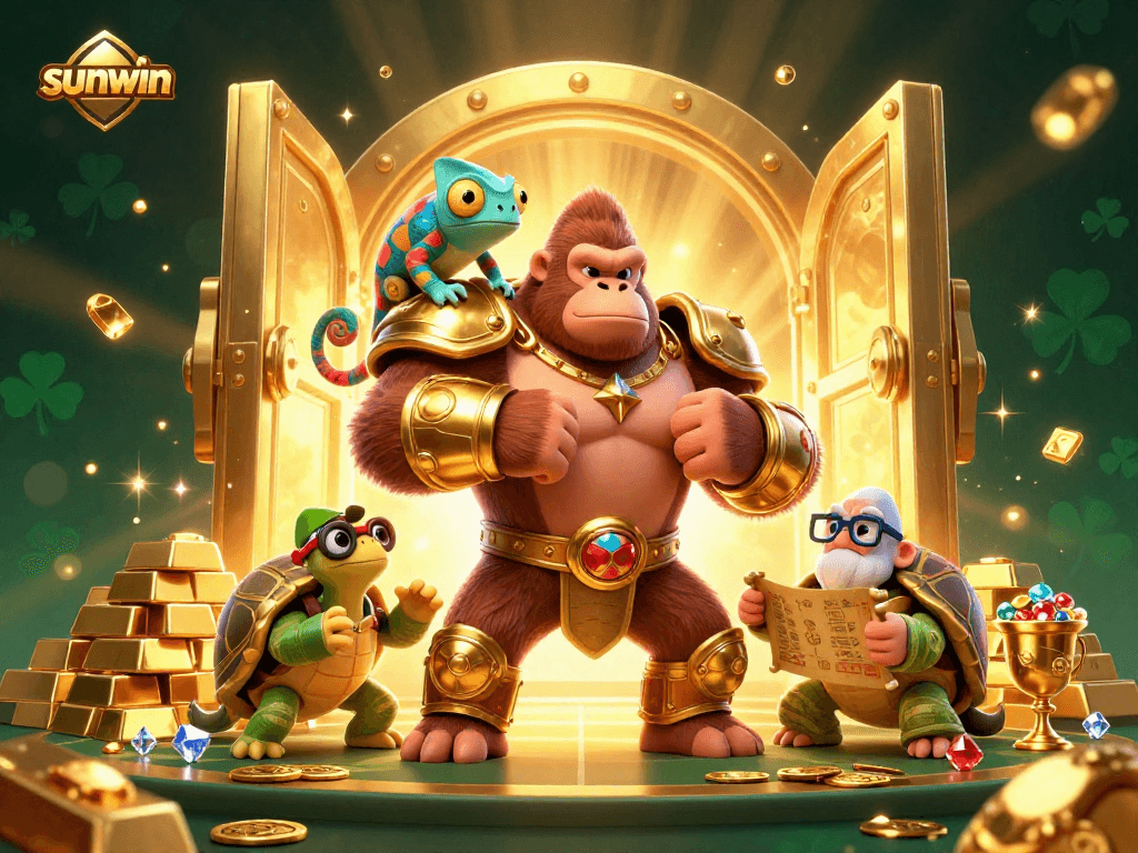 Experience sunwin's thrilling casino adventure featuring vibrant characters and dynamic gaming elements.