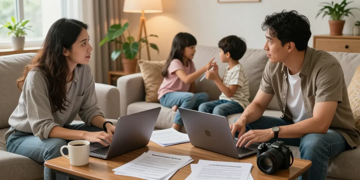 Family discussing the best timeshare exit companies options in a cozy living room.