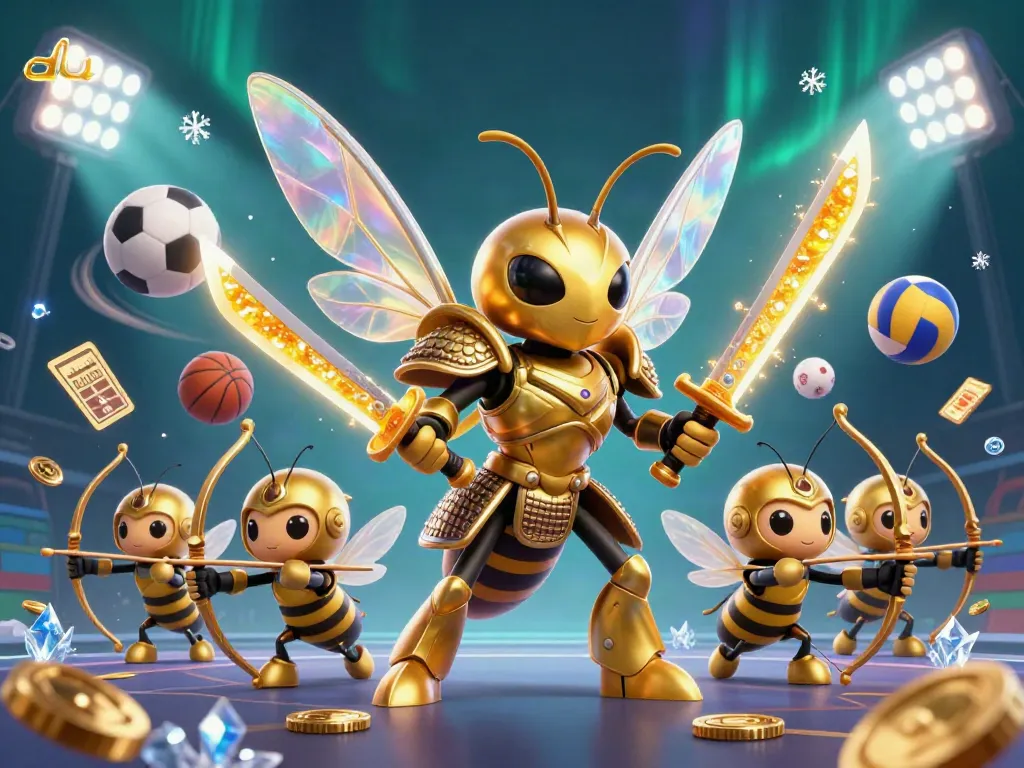 Experience the vibrant world of dduu with exciting gaming action featuring characters and sports elements in a dynamic illustration.