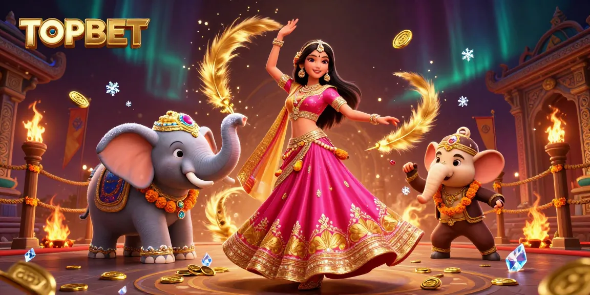 Engage with TOPBET's vibrant casino atmosphere featuring energetic characters and dynamic elements.