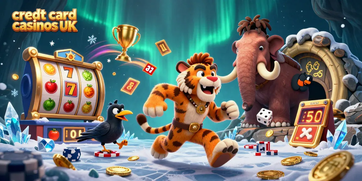 Explore credt card casinos uk with a vibrant 3D illustration showcasing a prehistoric casino scene.