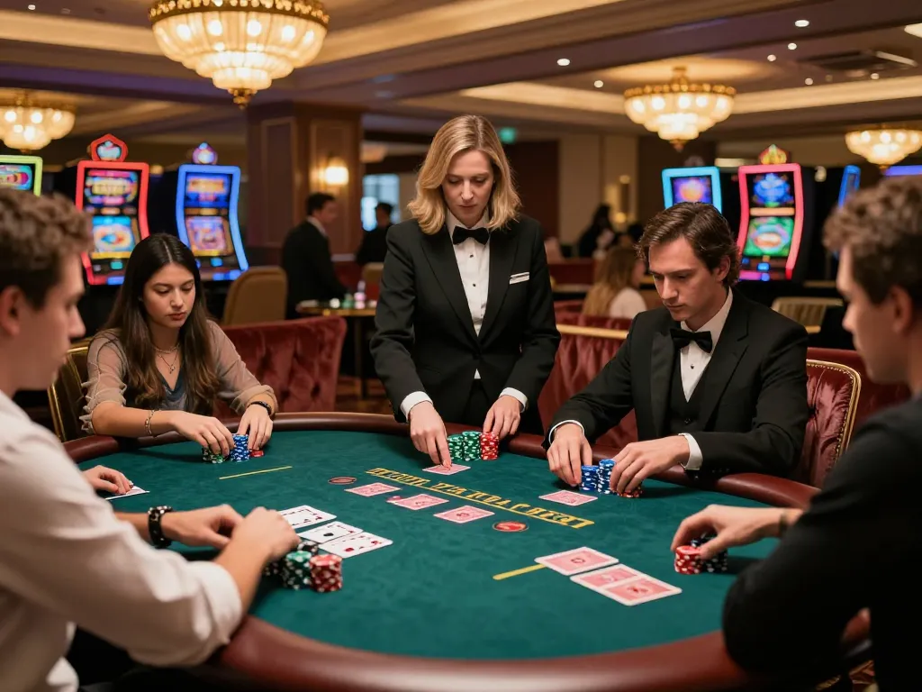 Players enjoying an engaging game of poker at KU88 casino, showcasing a high-stakes atmosphere and vibrant gaming details.
