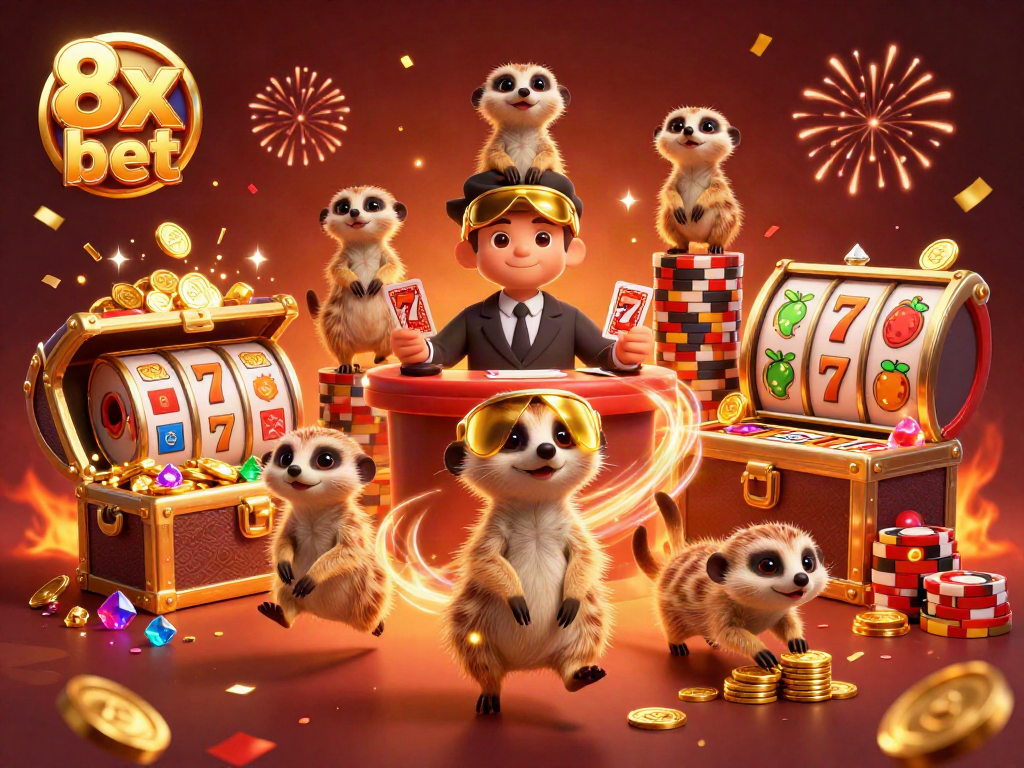 Engage in winning strategies at 8x bet's dynamic casino with captivating meerkat dealers.