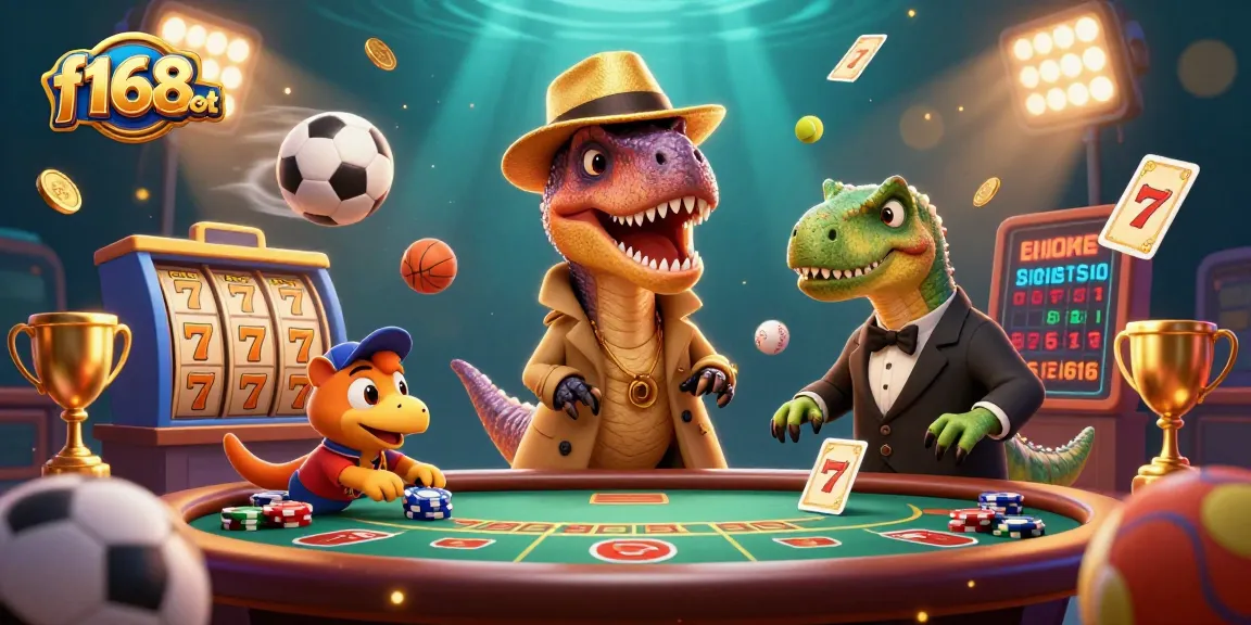 Experience thrilling slots action at f168slot with vibrant 3D illustrations of iconic game characters and elements.
