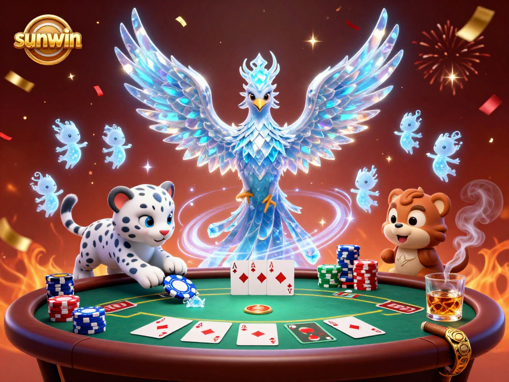 Engage in thrilling casino excitement with sunwin, featuring ice phoenix and poker elements.