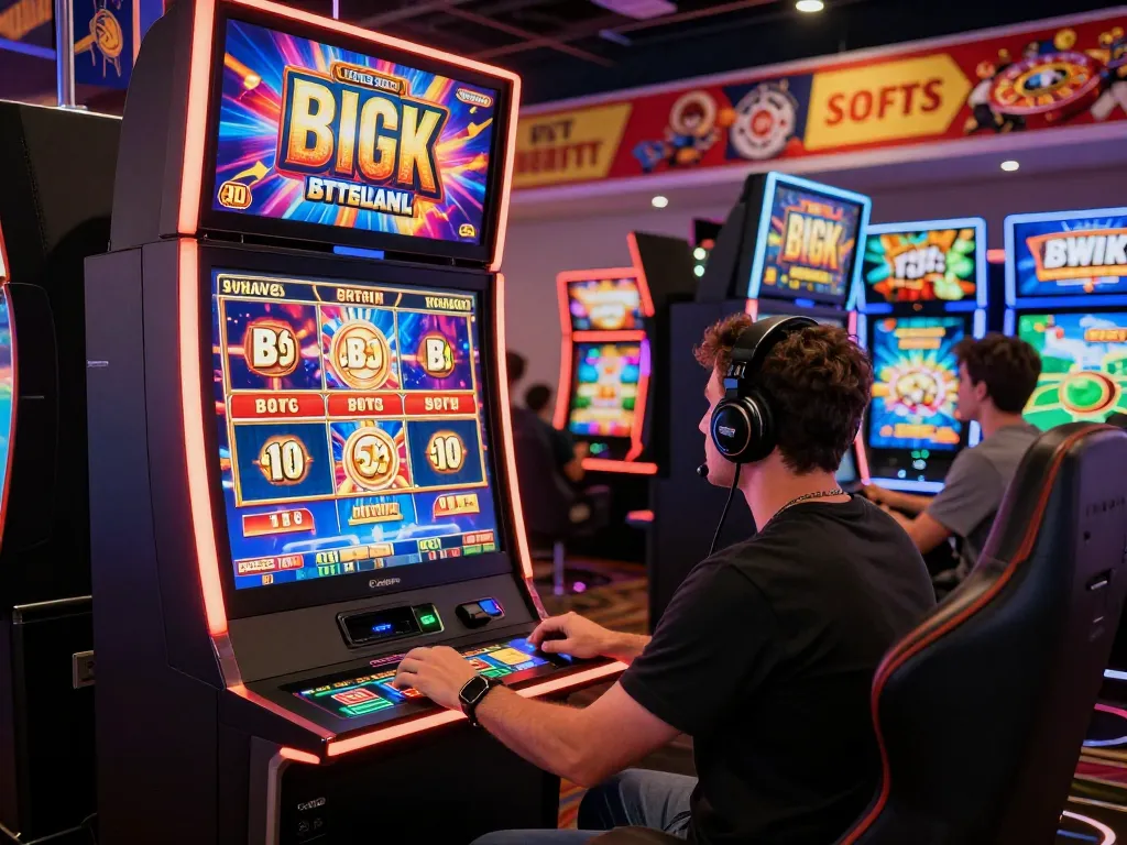 Player enjoying link 789club mới nhất at an engaging online casino, surrounded by vibrant graphics and promotions.