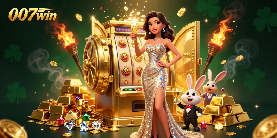 Experience the thrill of winning at 007win with a stunning casino illustration, featuring jackpot excitement and dazzling characters.