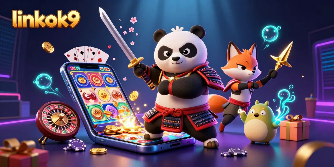 Engage with link ok9 to enjoy a vibrant 3D illustration featuring dynamic gambling elements and characters.