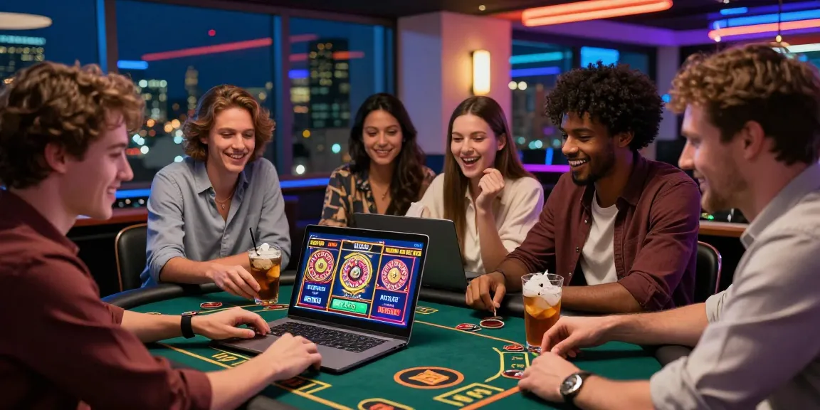 Players enjoying a thrilling game at a non UK casino, showcasing excitement and diverse gaming options.