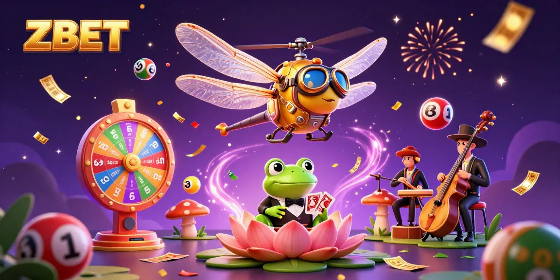 Experience thrilling ZBET gaming with a vibrant casino scene featuring fun characters.