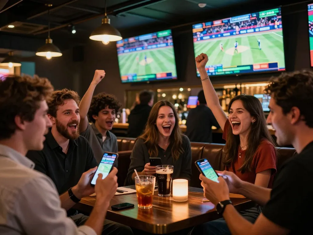 Experience vibrant sports betting excitement with F8BET at a lively bar