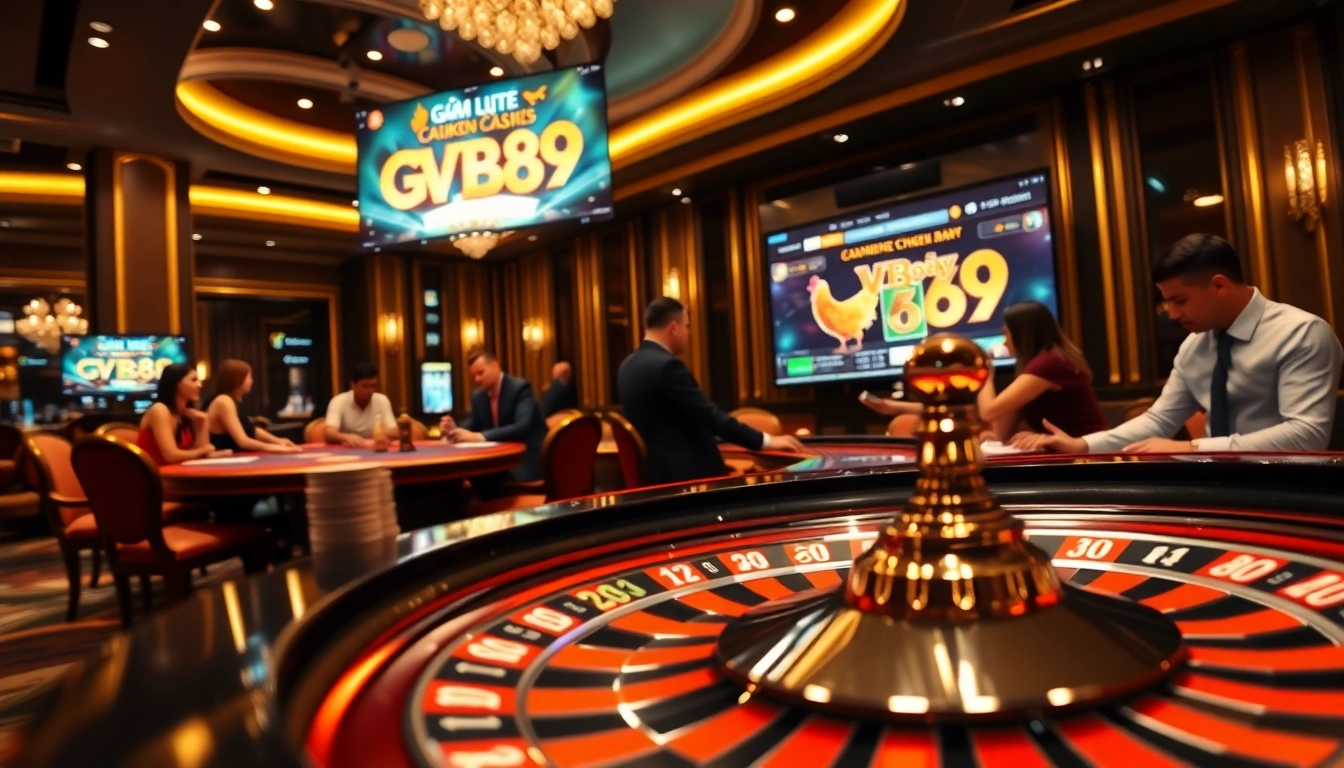 Gamblers placing bets at Gà VB79, a leading platform for live chicken fights.