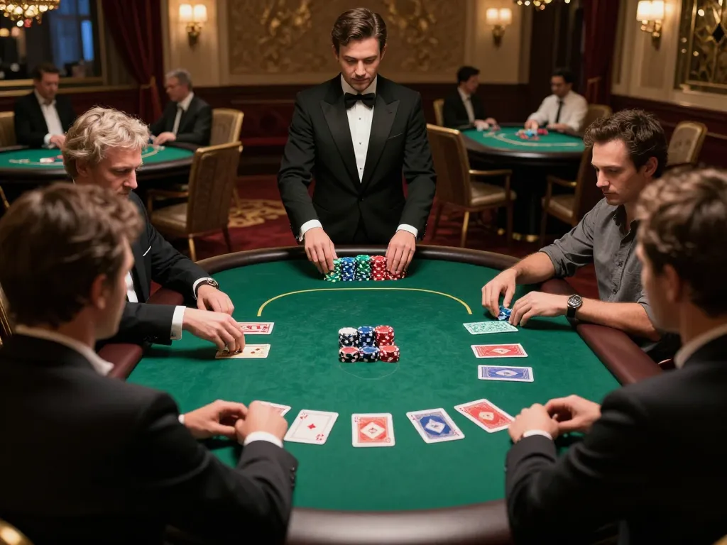 FIVE88 poker players in a high-stakes game, showcasing excitement and strategy.