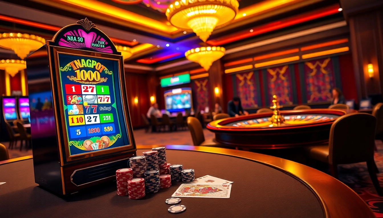 Naga99 players celebrating a jackpot win at an elegant casino slot machine.