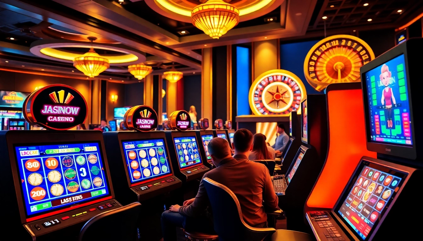 Engaging online gambling interface at https://topnohu.one/ showcasing vibrant slot machines and excited players.
