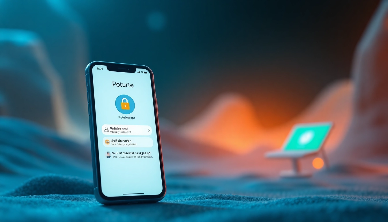 Potato下载 app interface on smartphone highlighting secure messaging features.