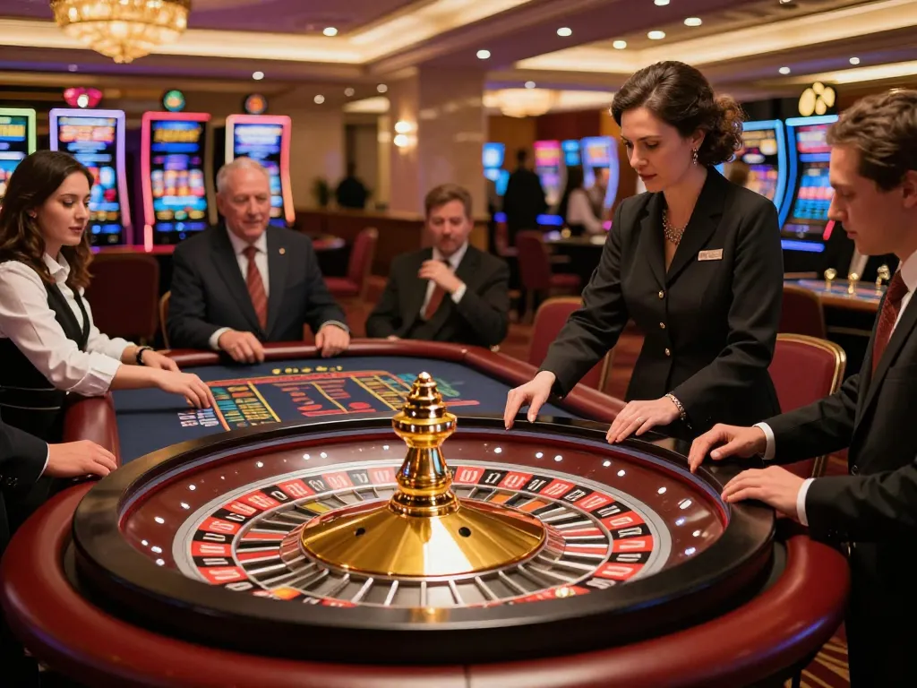 Experience high-stakes action at https://va88.moe/ with players placing bets on a roulette table in a luxurious casino setting.