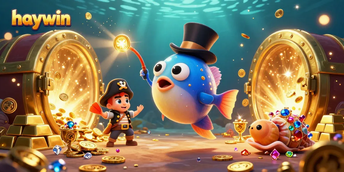 Experience thrilling wins at haywin with a glowing anglerfish luring in golden coins and treasures.