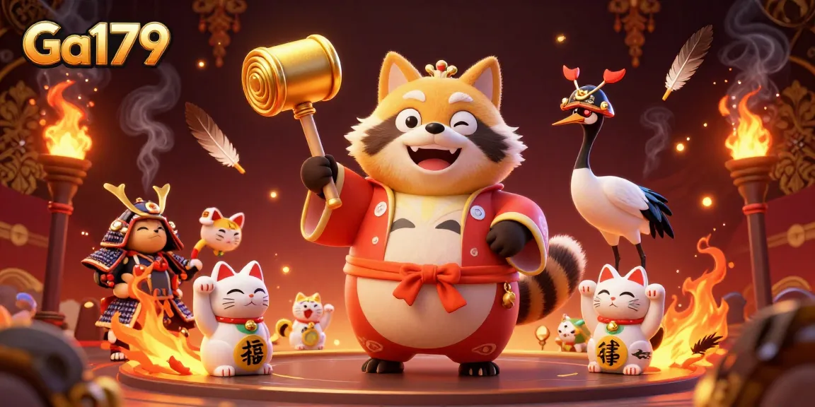 Engage with Ga179 through exciting cockfighting action featuring charming characters and vibrant casino elements.