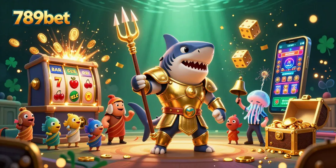 Experience thrilling gameplay with 789bet in this vibrant underwater colosseum illustration.