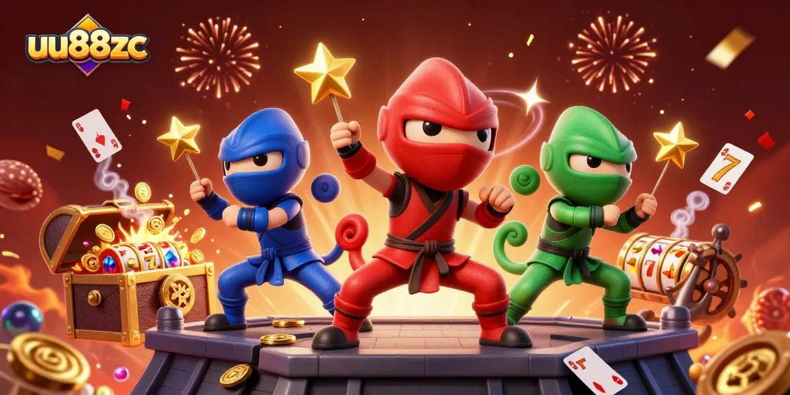 Experience thrilling gameplay at uu88zc with ninja chameleons amidst a vibrant casino atmosphere.