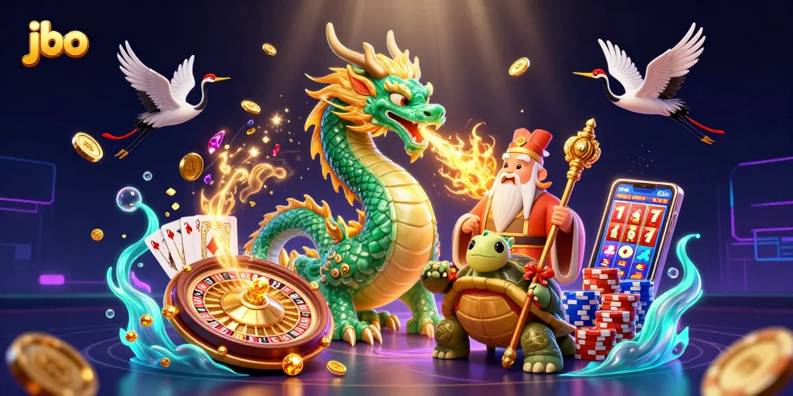 Experience the thrilling gameplay of jbo with a dynamic illustration of a dragon and lucky symbols!